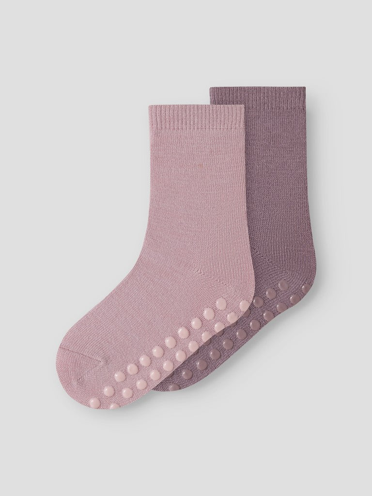 Halkstrumpor Merinoull Wak M Tunna 2-Pack Rosa/Lila