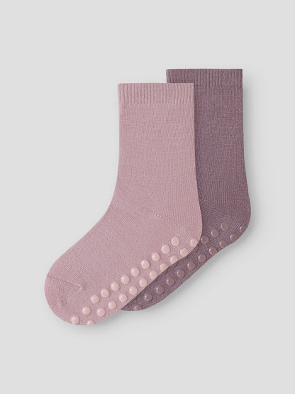 Halkstrumpor Merinoull Wak M Tunna 2-Pack Rosa/Lila