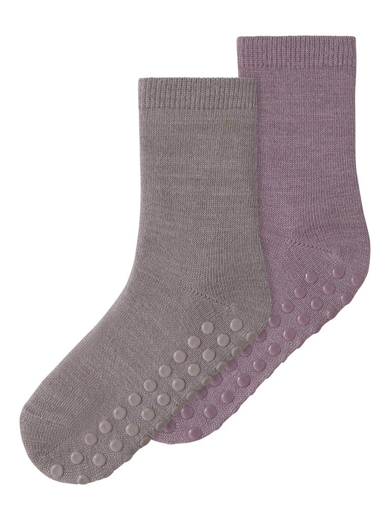 Halkstrumpor Merinoull Wak M Tunna 2-Pack Rosa/Beige