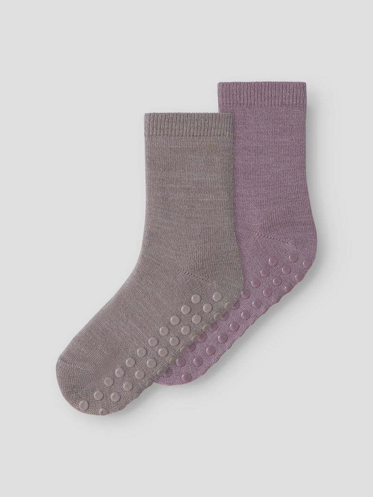 Halkstrumpor Merinoull Wak M Tunna 2-Pack Rosa/Beige