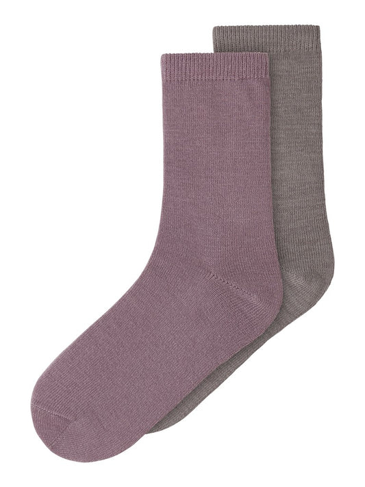 Strumpor Merinoull K Wak Tunn 2-Pack Rosa/Beige