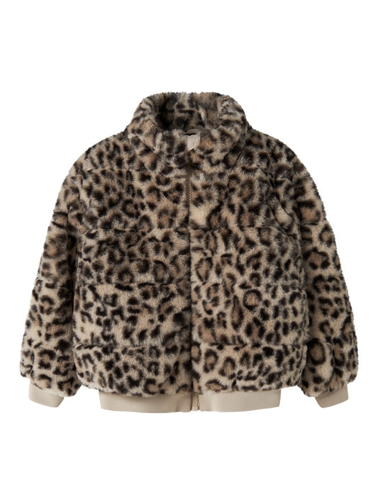 Jacka Fuskpäls M Mila Leopard Beige