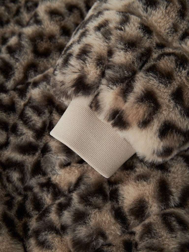 Jacka Fuskpäls M Mila Leopard Beige