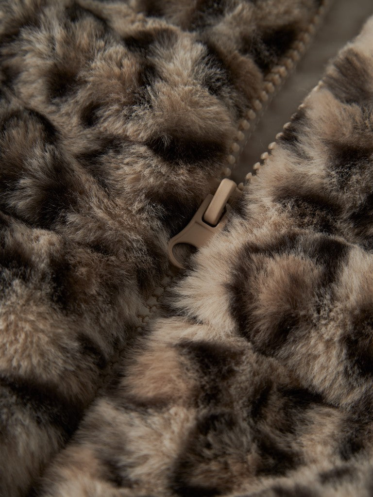 Jacka Fuskpäls M Mila Leopard Beige