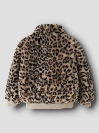 Jacka Fuskpäls M Mila Leopard Beige
