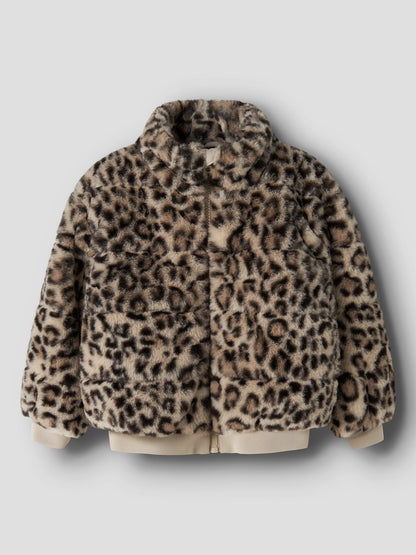 Jacka Fuskpäls K Mila Leopard Beige