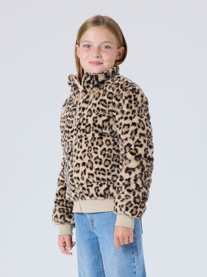 Jacka Fuskpäls K Mila Leopard Beige