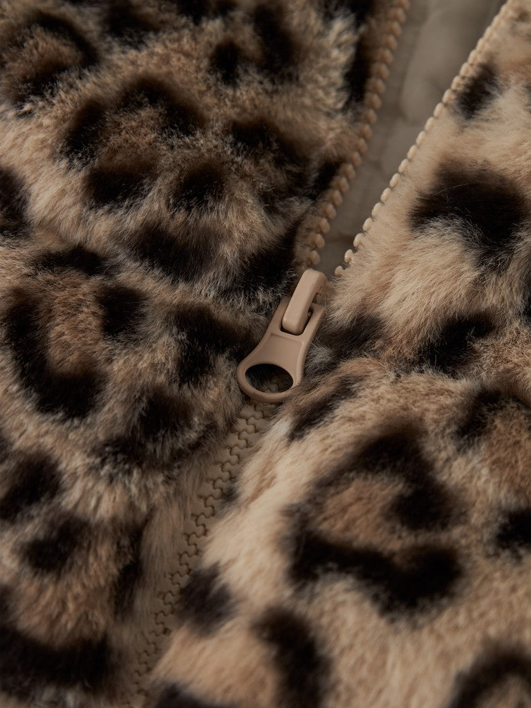 Jacka Fuskpäls K Mila Leopard Beige