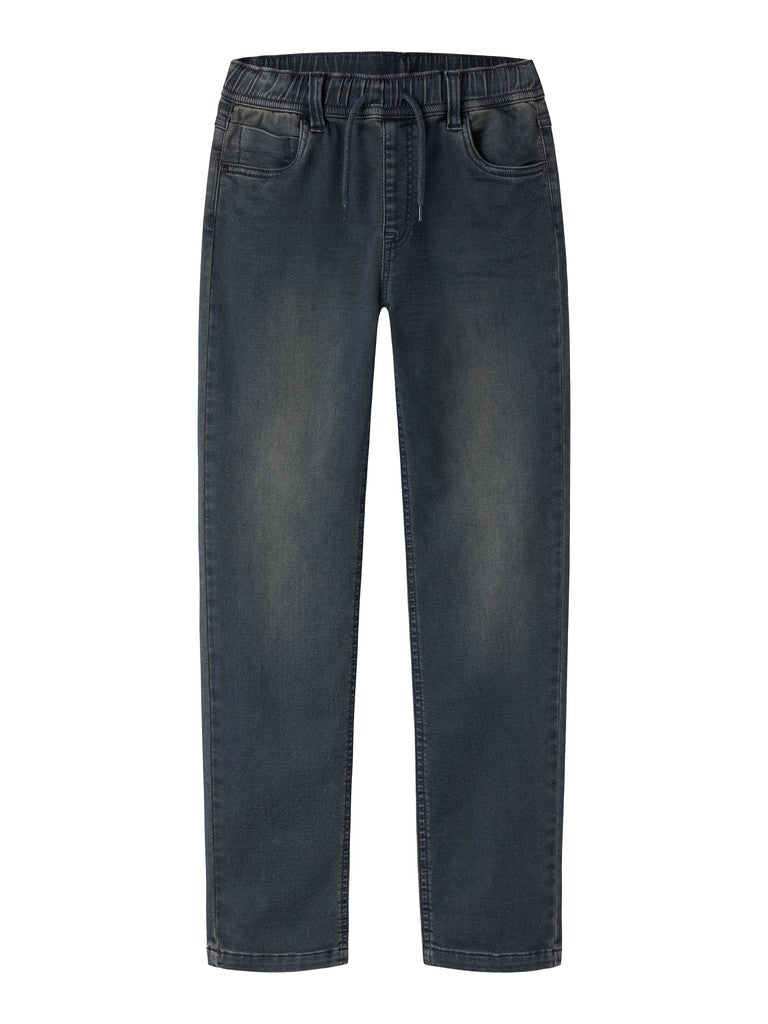 Jeans Mjuka Regular Resårmidja BlåSvart