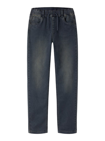 Jeans Mjuka Regular Resårmidja BlåSvart