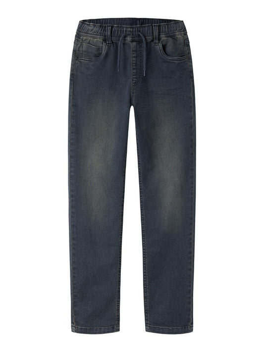 Jeans Mjuka Regular Resårmidja BlåSvart