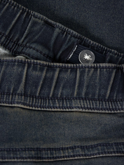 Jeans Mjuka Regular Resårmidja BlåSvart