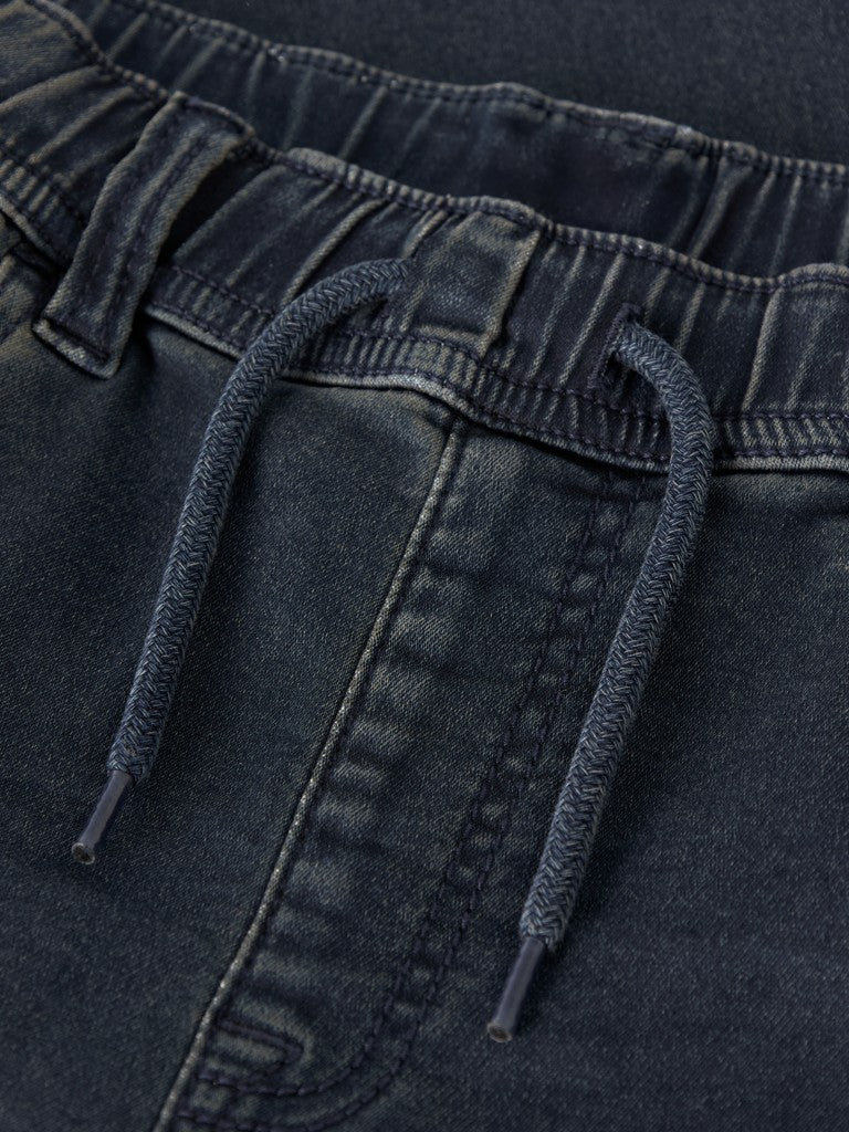 Jeans Mjuka Regular Resårmidja BlåSvart