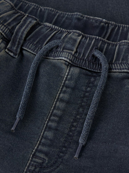 Jeans Mjuka Regular Resårmidja BlåSvart