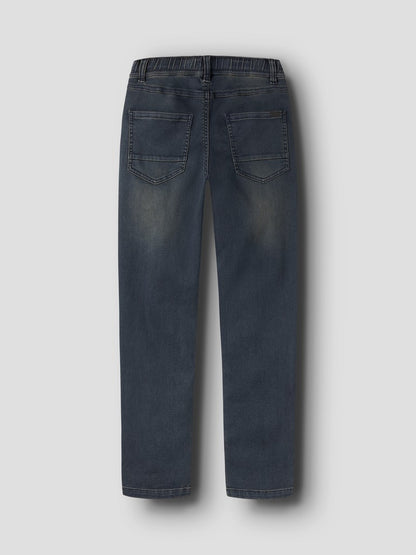 Jeans Mjuka Regular Resårmidja BlåSvart