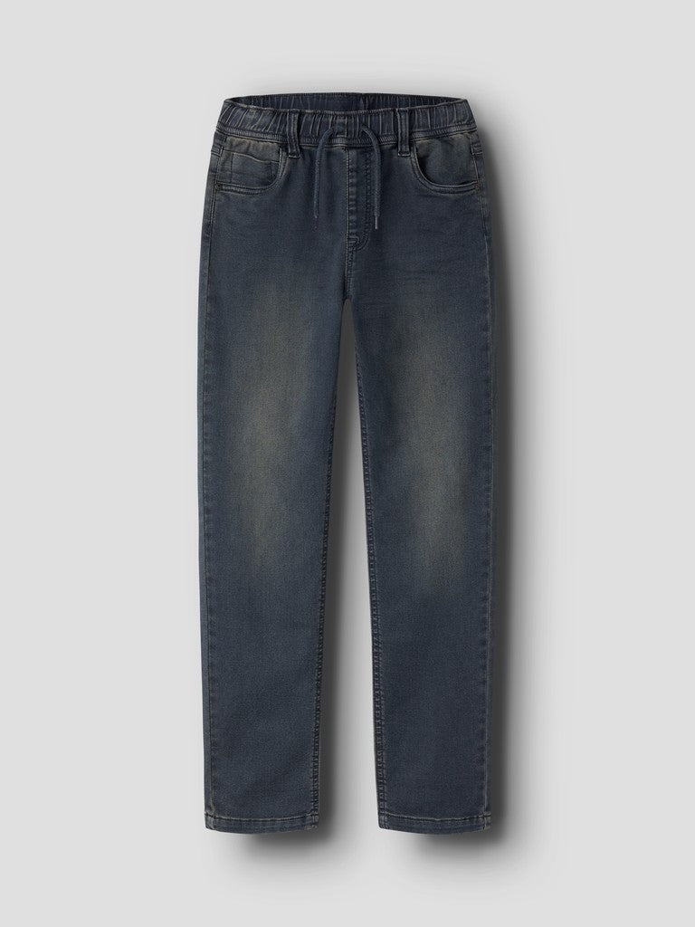 Jeans Mjuka Regular Resårmidja BlåSvart