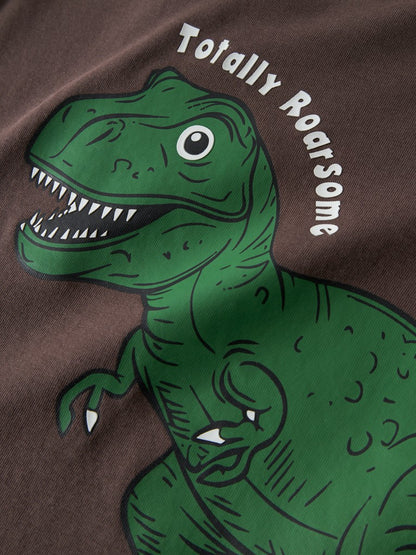 T-shirt Långärmad Dinosaurie Nedin Brun