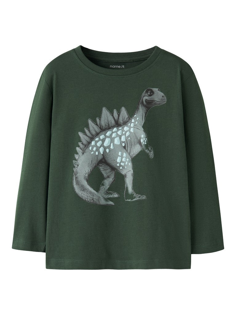 T-shirt Långärmad Dinosaurie Nedin Grön