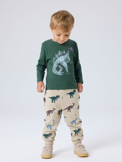 T-shirt Långärmad Dinosaurie Nedin Grön
