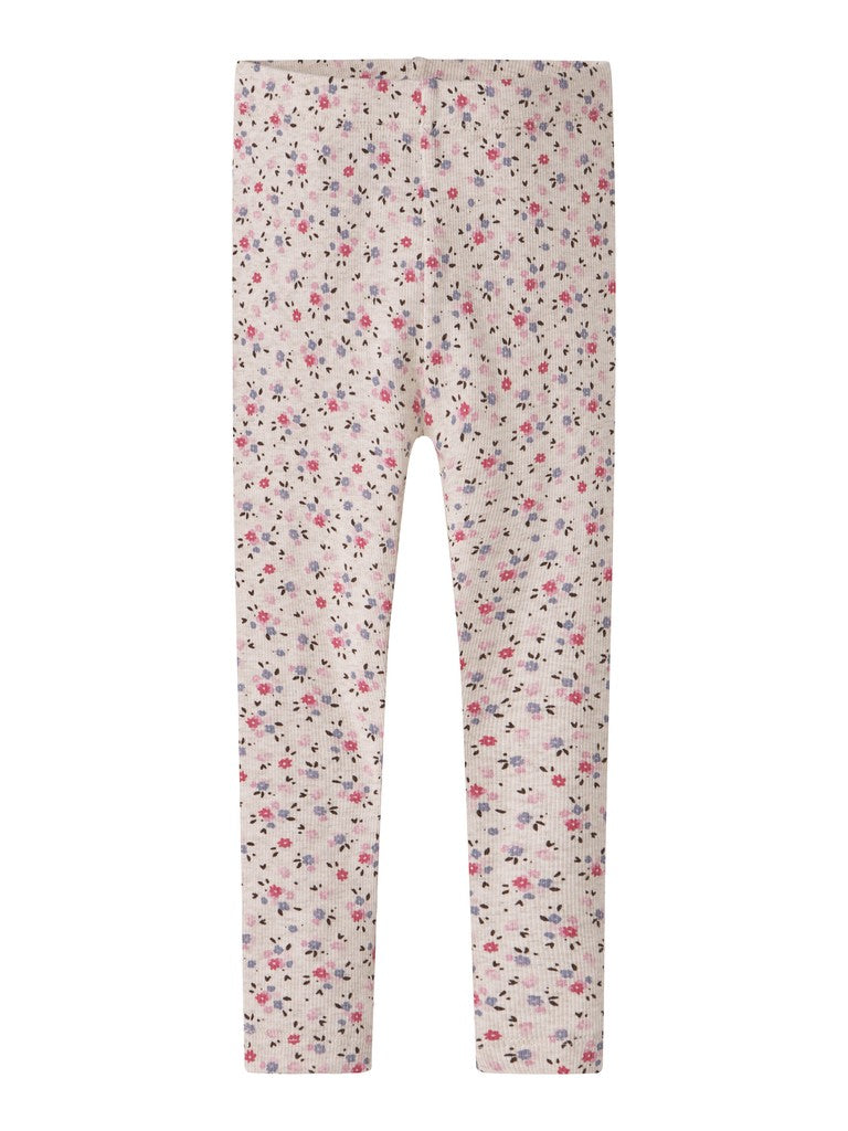Leggings Nicole Ribbade Blommor Beige