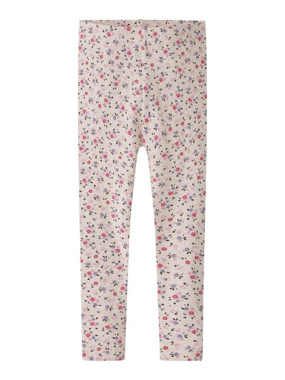 Leggings Nicole Ribbade Blommor Beige