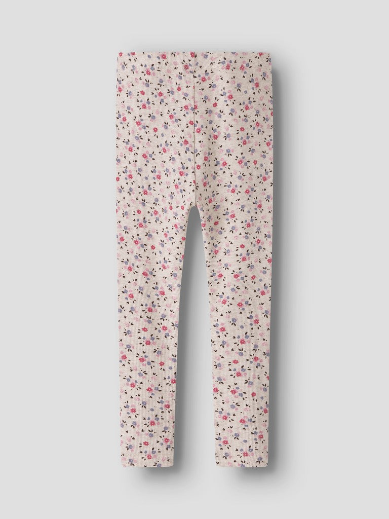 Leggings Nicole Ribbade Blommor Beige