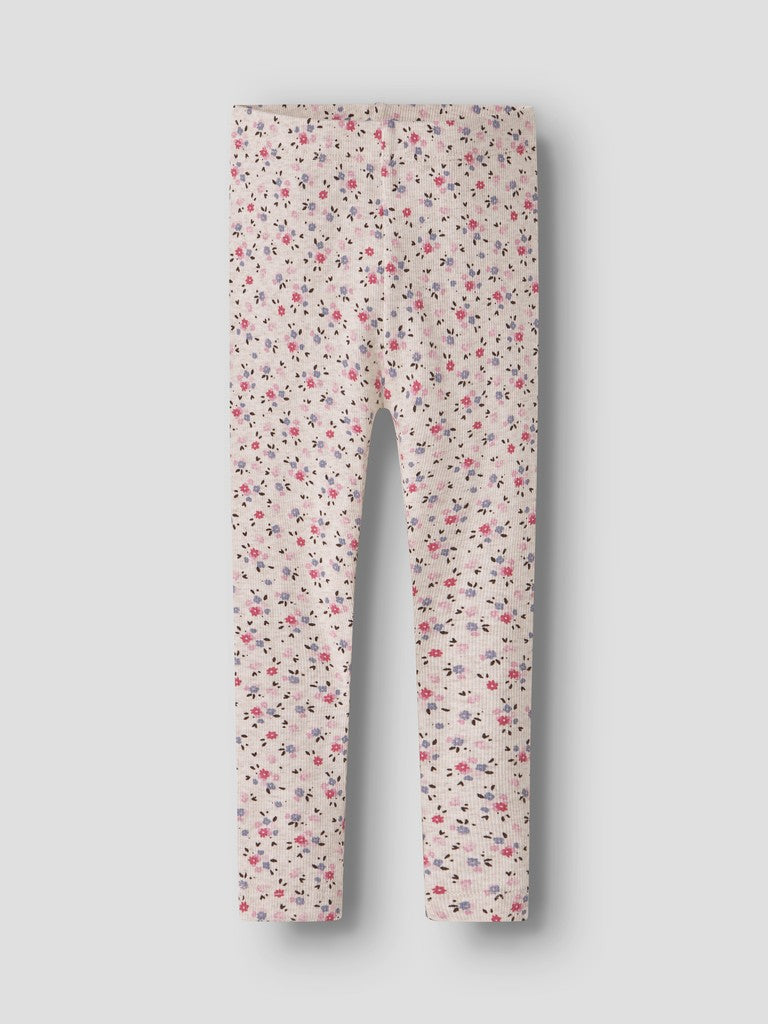 Leggings Nicole Ribbade Blommor Beige