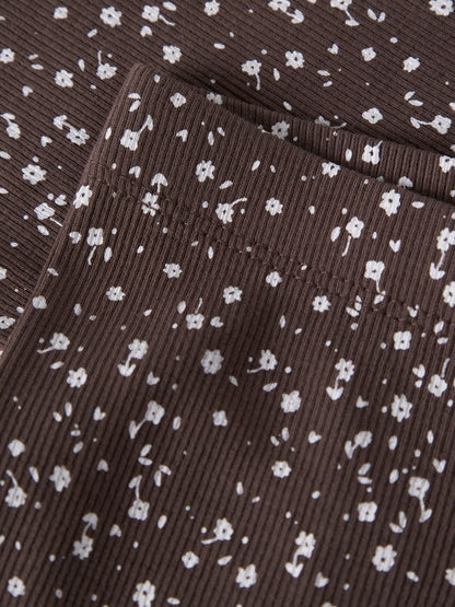 Leggings Nicole Ribbade Blommor Bruna