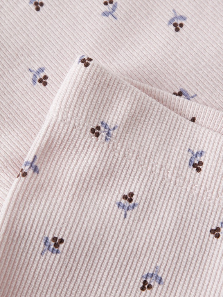 Leggings Nicole Ribbade Blommor Rosa