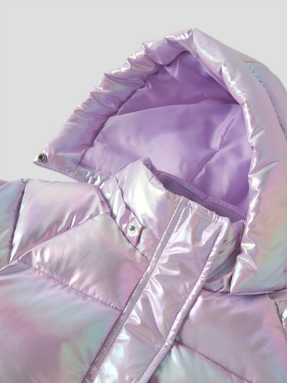 Glansig Täckjacka Malan K Silver/Rosa