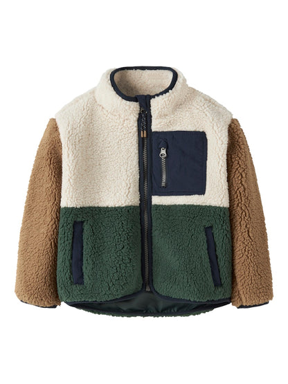 Teddyjacka Macey Grön/Beige/Blå
