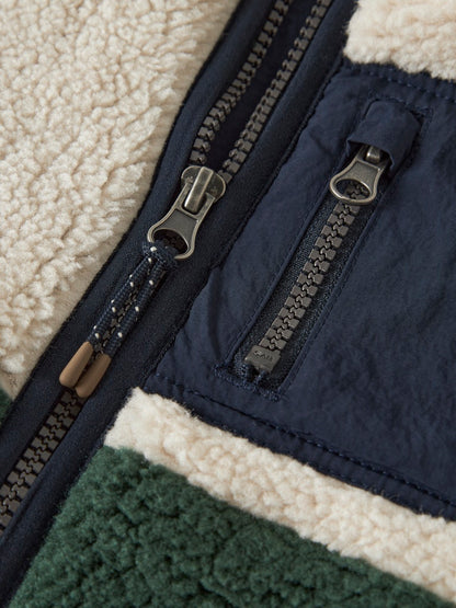 Teddyjacka Macey Grön/Beige/Blå