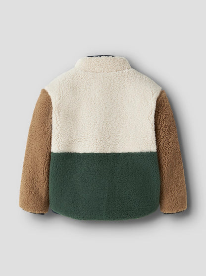 Teddyjacka Macey Grön/Beige/Blå