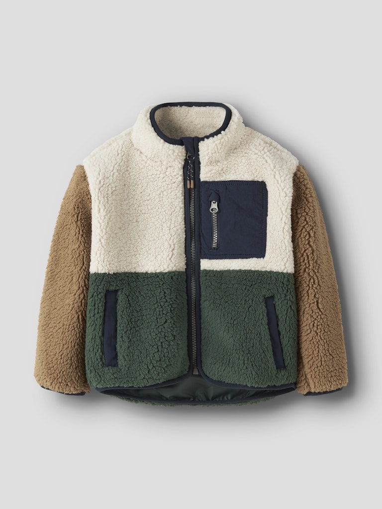 Teddyjacka Macey Grön/Beige/Blå