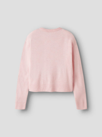 Stickad Kofta Enfärgad Karin Rosa
