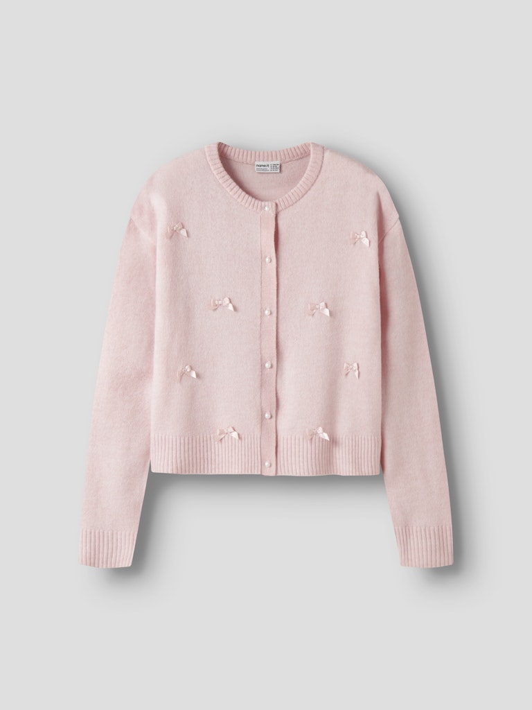 Stickad Kofta Enfärgad Karin Rosa