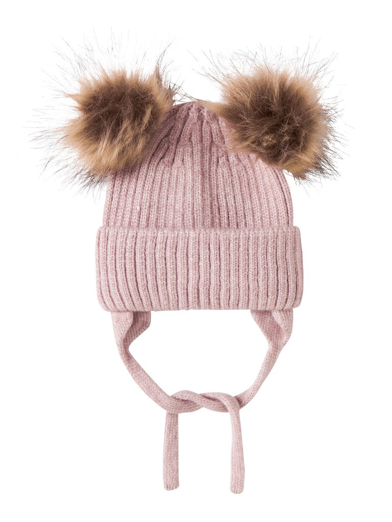 Mössa Mora Stickad Tofsar Rosa