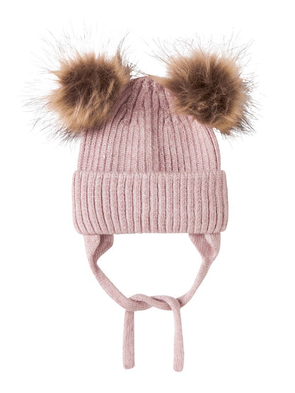 Mössa Mora Stickad Tofsar Rosa