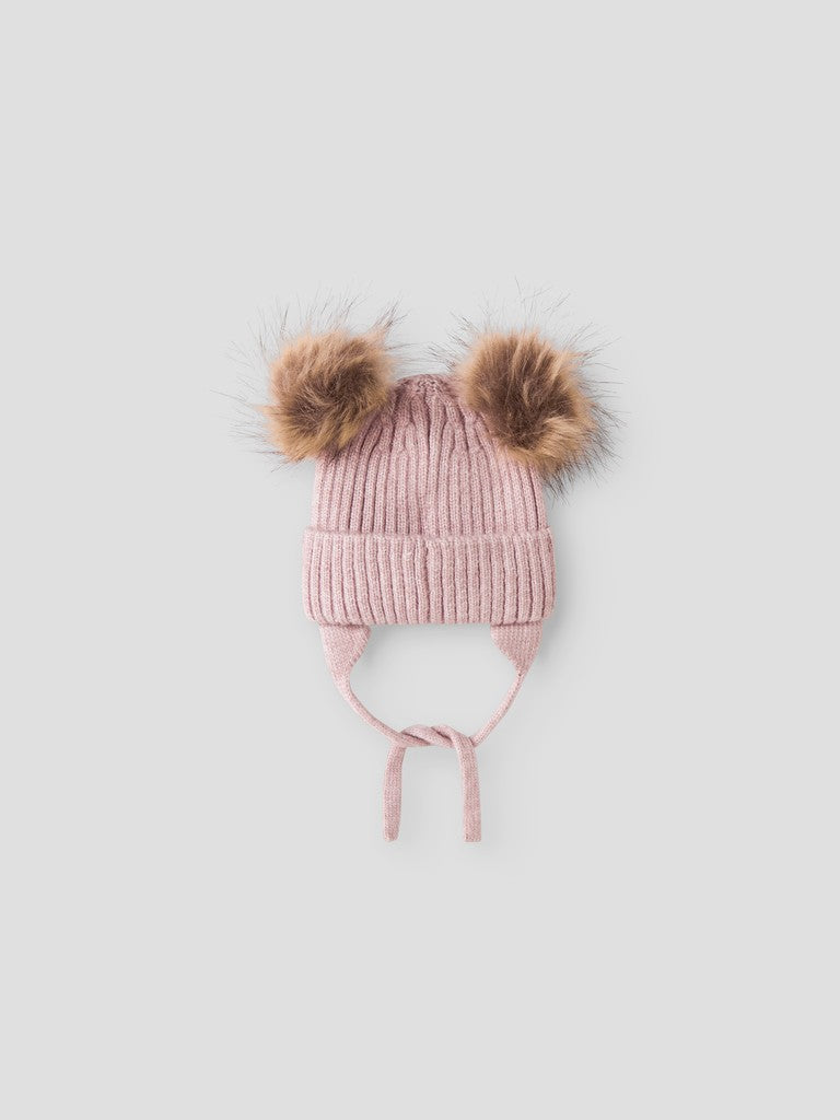 Mössa Mora Stickad Tofsar Rosa