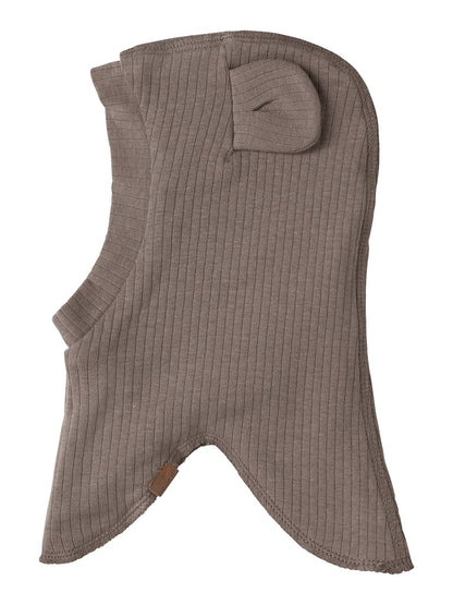 Balaclava Mex Ribbad Enfärgad Brun