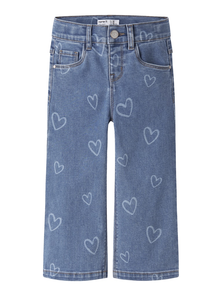 Jeans Supermjuka Raka Rose Hjärtan Blå