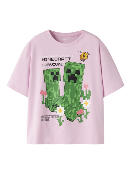 T-shirt Minecraft Kortärmad Jylda Rosa