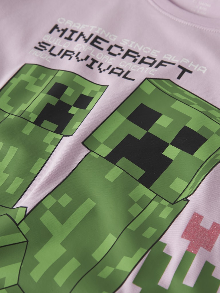 T-shirt Minecraft Kortärmad Jylda Rosa