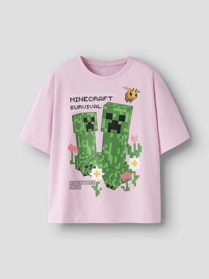 T-shirt Minecraft Kortärmad Jylda Rosa