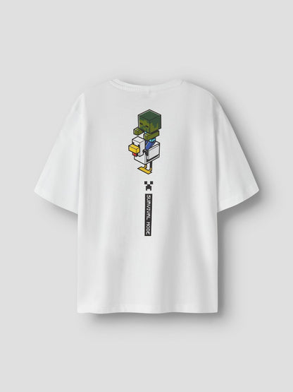 T-shirt Minecraft Kortärmad Jun Vit