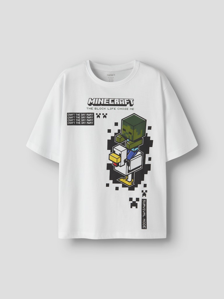 T-shirt Minecraft Kortärmad Jun Vit