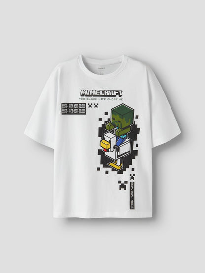 T-shirt Minecraft Kortärmad Jun Vit