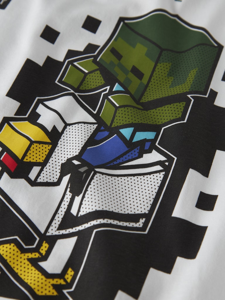 T-shirt Minecraft Kortärmad Jun Vit