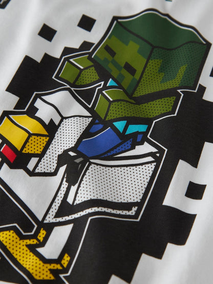 T-shirt Minecraft Kortärmad Jun Vit