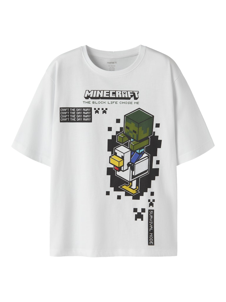 T-shirt Minecraft Kortärmad Jun Vit